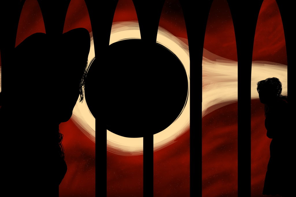 Girls' Night Out black hole digital painting
